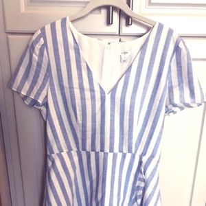 NWOT J. Crew Striped Faux-Wrap Dress